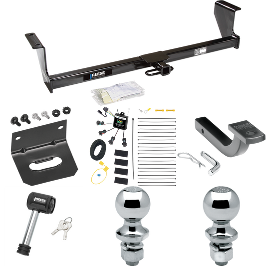 Fits 2001-2007 Volvo V70 Trailer Hitch Tow PKG w/ 4-Flat Zero Contact "No Splice" Wiring Harness + Draw-Bar + 1-7/8" + 2" Ball + Wiring Bracket + Hitch Lock (For Wagon Models) By Reese Towpower