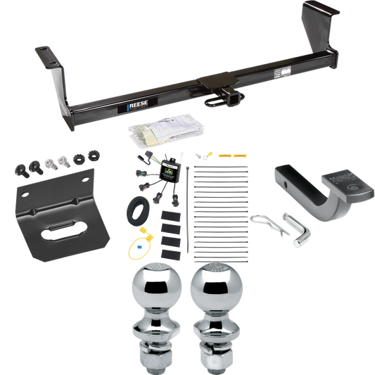 Se adapta al paquete de enganche de remolque Volvo XC70 2003-2007 con arnés de cableado "sin empalme" de 4 contactos planos cero + barra de tracción + bola de 1-7/8" + 2" + soporte de cableado (para modelos Wagon, AWD) de Reese potencia de remolque