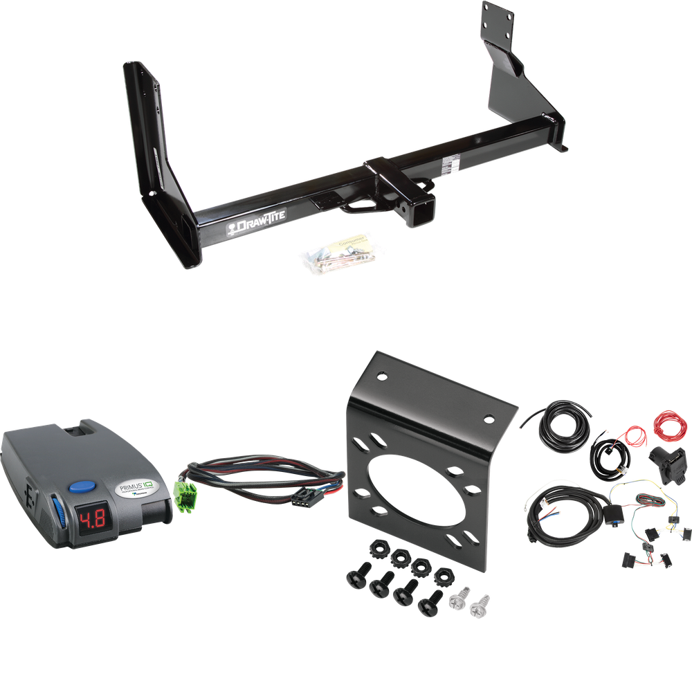 Fits 2014-2018 Freightliner Sprinter 3500 Trailer Hitch Tow PKG w/ Tekonsha Primus IQ Brake Control + Plug & Play BC Adapter + 7-Way RV Wiring (For w/Factory Step Bumper Excluding Models w/30-3/8” Frame Width Models) By Draw-Tite