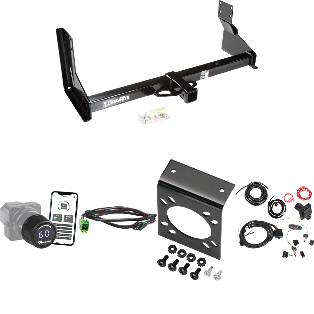 Fits 2014-2018 Mercedes-Benz Sprinter Trailer Hitch Tow PKG w/ Tekonsha Prodigy iD Bluetooth Wireless Brake Control + Plug & Play BC Adapter + 7-Way RV Wiring (For w/Factory Step Bumper Excluding Models w/30-3/8” Frame Width Models) By Draw-Tite