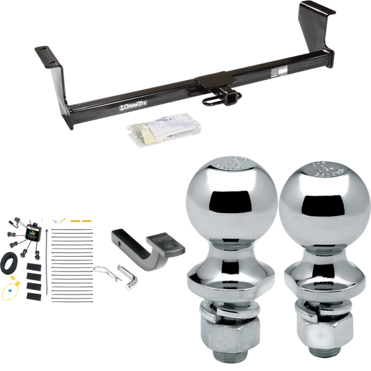 Fits 2001-2007 Volvo V70 Trailer Hitch Tow PKG w/ 4-Flat Zero Contact "No Splice" Wiring Harness + Draw-Bar + 1-7/8" + 2" Ball (For Wagon Models) By Draw-Tite