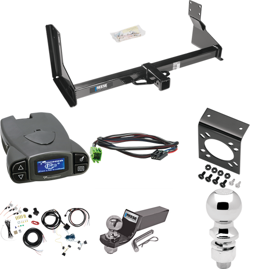 Fits 2019-2021 Mercedes-Benz Sprinter 2500 Trailer Hitch Tow PKG w/ Tekonsha Prodigy P3 Brake Control + Plug & Play BC Adapter + 7-Way RV Wiring + 2" & 2-5/16" Ball & Drop Mount (For w/Factory Step Bumper Excluding Models w/30-3/8” Frame Width Models