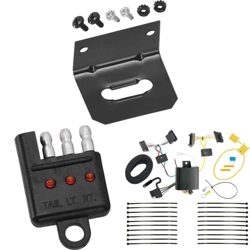 Tekonsha se adapta a Freightliner Sprinter 2500 2014-2018, arnés de cableado de remolque de 4 extremos planos + soporte de cableado + probador de cableado