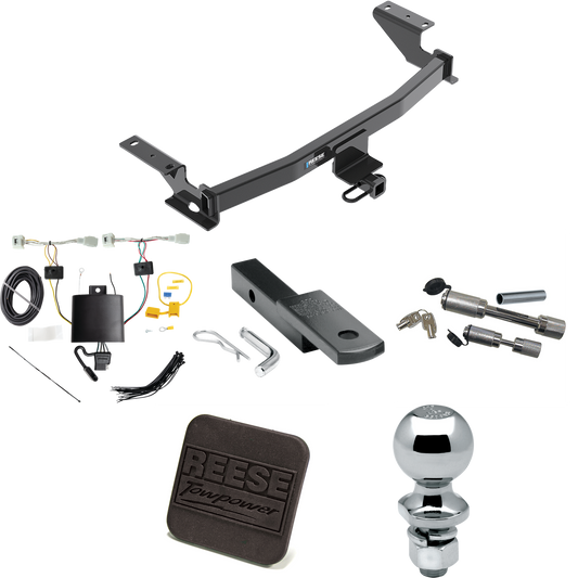 Fits 2022-2023 Mazda CX-5 Trailer Hitch Tow PKG w/ 4-Flat Wiring Harness + Draw-Bar + 2" Ball + Hitch Cover + Dual Hitch & Coupler Locks (Excludes: Diesel Engine Models) By Reese Towpower