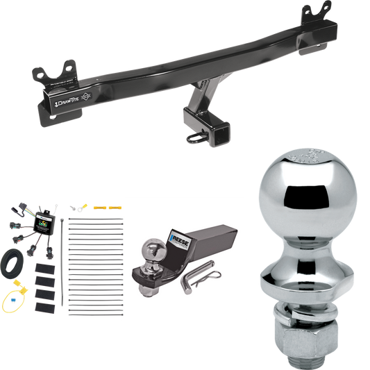 Fits 2011-2018 Volvo S60 Trailer Hitch Tow PKG w/ 4-Flat Zero Contact "No Splice" Wiring + Starter Kit Ball Mount w/ 2" Drop & 2" Ball + 1-7/8" Ball (For Sedan Models) By Draw-Tite