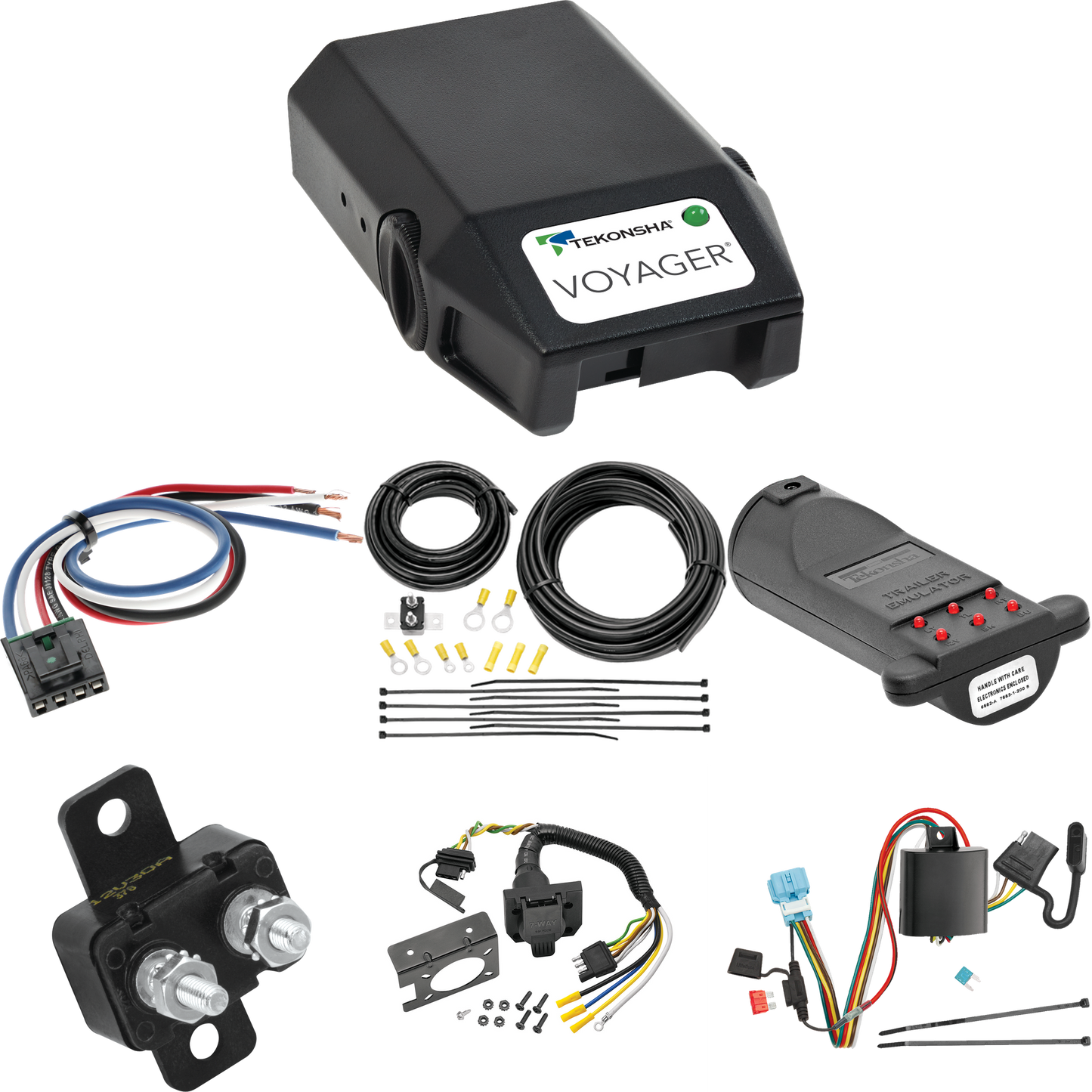 Fits 2007-2012 Acura RDX 7-Way RV Wiring + Tekonsha Voyager Brake Control + Generic BC Wiring Adapter + 7-Way Tester and Trailer Emulator By Tekonsha