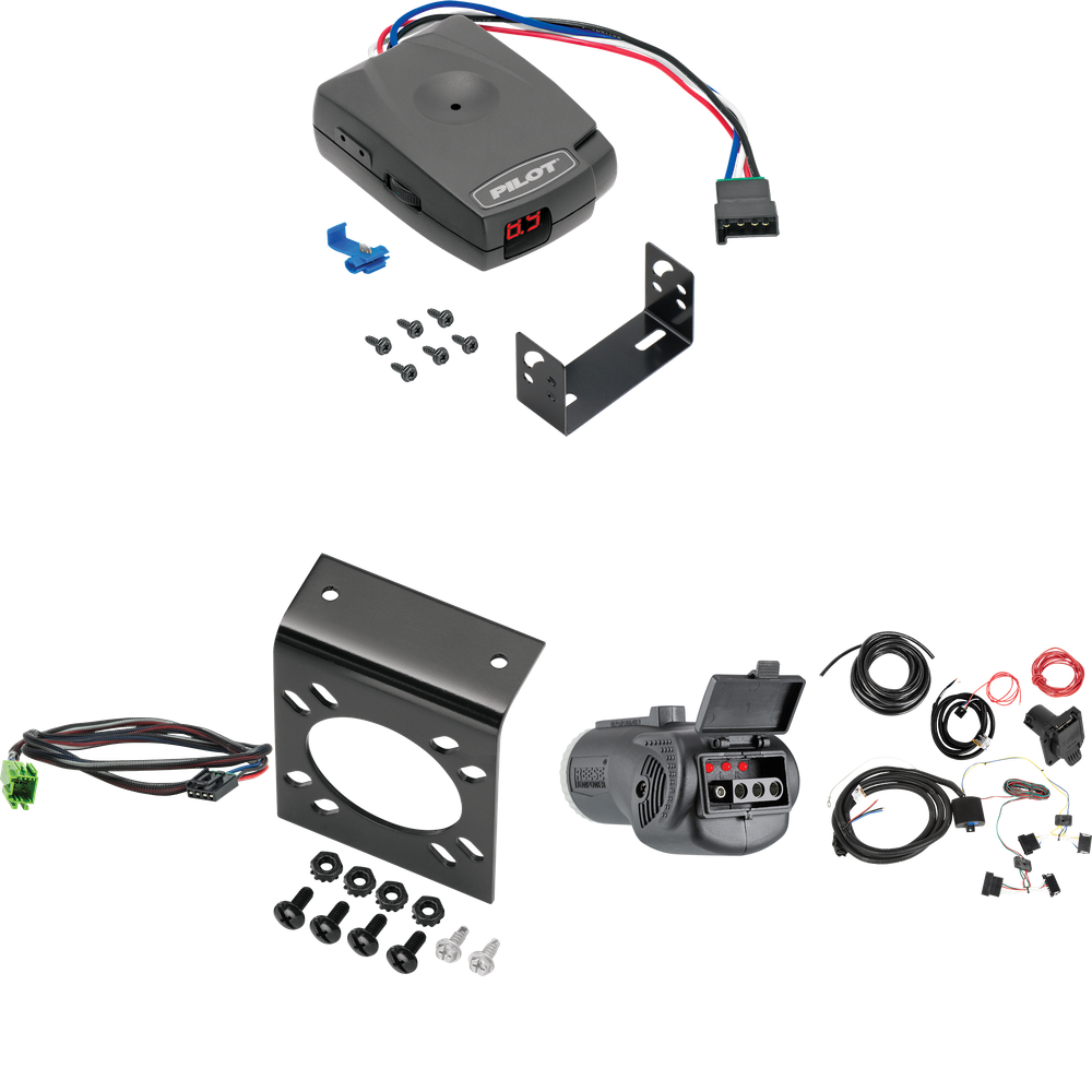 Fits 2014-2018 Freightliner Sprinter 2500 7-Way RV Wiring + Pro Series Pilot Brake Control + Plug & Play BC Adapter + 2 in 1 Tester & 7-Way to 4-Way Adapter By Tekonsha