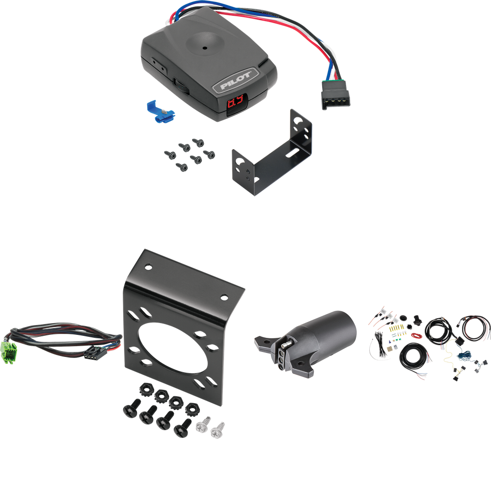 Fits 2019-2021 Freightliner Sprinter 2500 7-Way RV Wiring + Pro Series Pilot Brake Control + Plug & Play BC Adapter + 7-Way to 4-Way Adapter By Tekonsha