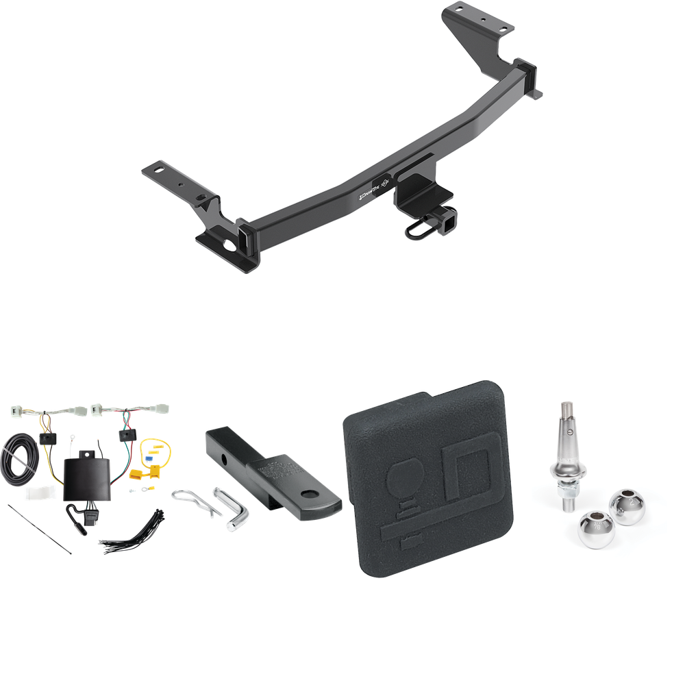 Se adapta al paquete de remolque con enganche para remolque Mazda CX-5 2022-2023 con arnés de cableado de 4 planos + barra de tracción + bolas intercambiables de 1-7/8" y 2" + cubierta de enganche (excluye: modelos con motor diésel) de Draw-Tite