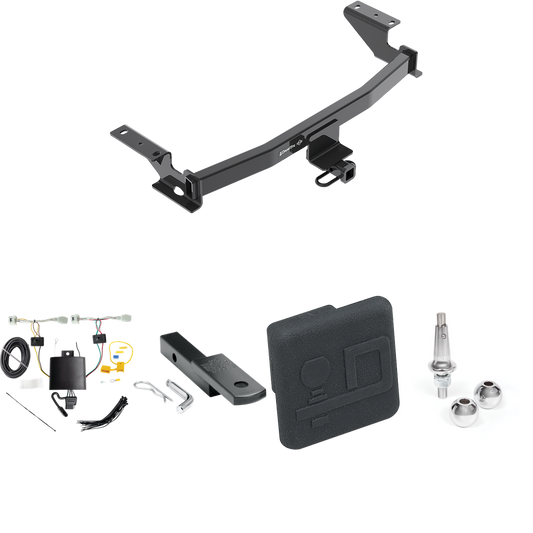 Fits 2022-2023 Mazda CX-5 Trailer Hitch Tow PKG w/ 4-Flat Wiring Harness + Draw-Bar + Interchangeable 1-7/8" & 2" Balls + Hitch Cover (Excludes: Diesel Engine Models) By Draw-Tite