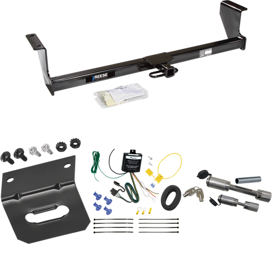 Fits 2001-2009 Volvo S60 Trailer Hitch Tow PKG w/ 4-Flat Wiring Harness + Wiring Bracket + Dual Hitch & Coupler Locks (For Sedan Models) By Reese Towpower