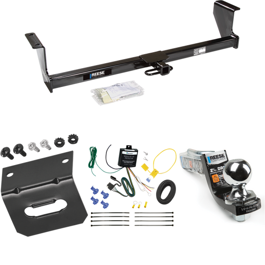 Fits 2003-2007 Volvo XC70 Trailer Hitch Tow PKG w/ 4-Flat Wiring Harness + Interlock Starter Kit w/ 2" Ball 2-1/2" Drop 2" Rise + Wiring Bracket (For Wagon, AWD Models) By Reese Towpower