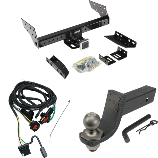 Fits 1991-1995 Plymouth Voyager Trailer Hitch Tow PKG w/ 4-Flat Wiring + Interlock Tactical Starter Kit w/ 3-1/4" Drop & 2" Ball By Reese Towpower