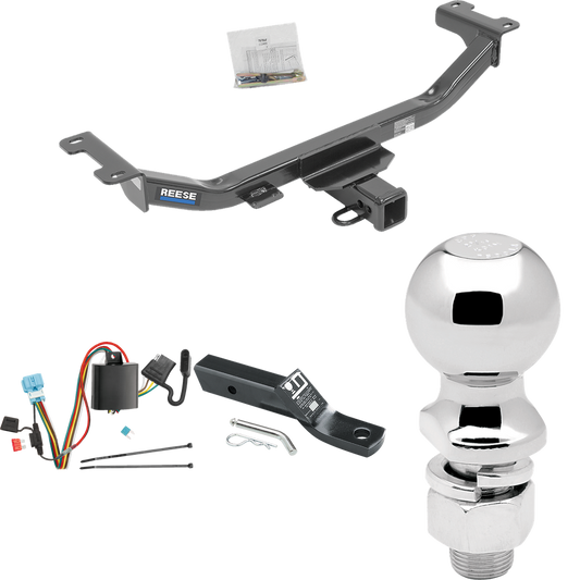 Fits 2010-2012 Acura RDX Trailer Hitch Tow PKG w/ 4-Flat Wiring + Ball Mount w/ 2" Drop + 2-5/16" Ball By Reese Towpower