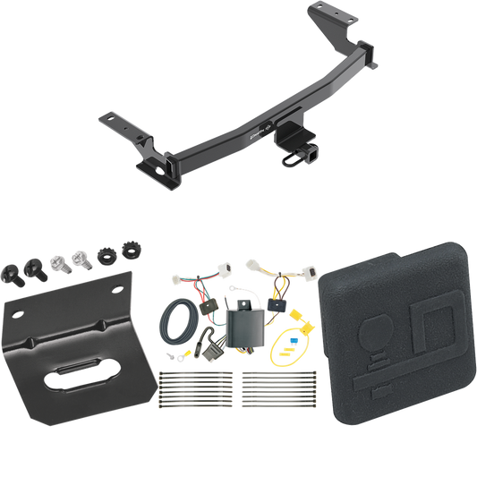 Fits 2017-2021 Mazda CX-5 Trailer Hitch Tow PKG w/ 4-Flat Wiring Harness + Hitch Cover (Excludes: Diesel Engine Models) By Draw-Tite