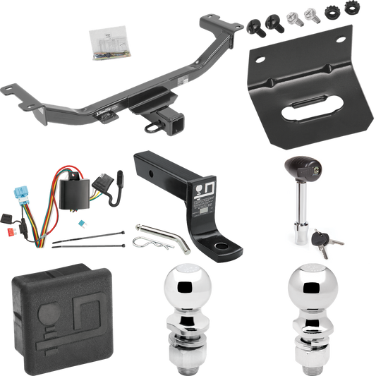 Fits 2010-2012 Acura RDX Trailer Hitch Tow PKG w/ 4-Flat Wiring + Ball Mount w/ 4" Drop + 2" Ball + 2-5/16" Ball + Wiring Bracket + Hitch Lock + Hitch Cover By Draw-Tite