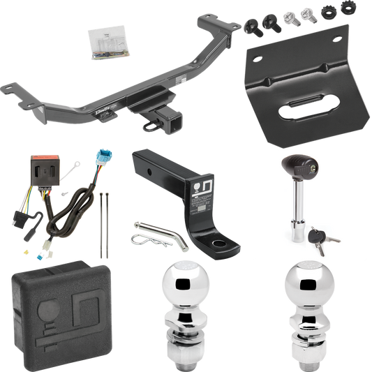 Fits 2013-2018 Acura RDX Trailer Hitch Tow PKG w/ 4-Flat Wiring + Ball Mount w/ 4" Drop + 2" Ball + 2-5/16" Ball + Wiring Bracket + Hitch Lock + Hitch Cover By Draw-Tite