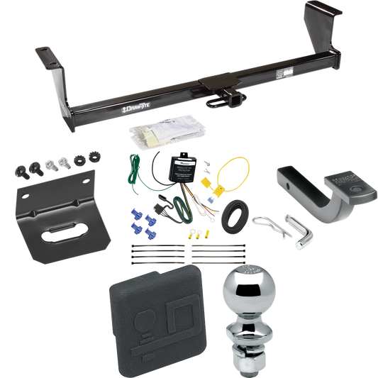 Fits 2001-2007 Volvo V70 Trailer Hitch Tow PKG w/ 4-Flat Wiring Harness + Draw-Bar + 2" Ball + Wiring Bracket + Hitch Cover (For Wagon Models) By Draw-Tite