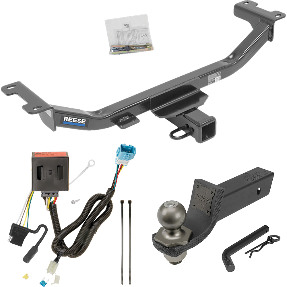 Fits 2013-2018 Acura RDX Trailer Hitch Tow PKG w/ 4-Flat Wiring + Interlock Tactical Starter Kit w/ 2" Drop & 2" Ball By Reese Towpower