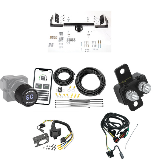 Fits 1991-1995 Chrysler Town & Country Trailer Hitch Tow PKG w/ Tekonsha Prodigy iD Bluetooth Wireless Brake Control + 7-Way RV Wiring (For 2 WD, Long Wheelbase Models) By Reese Towpower