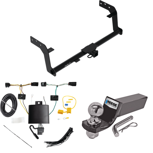 Fits 2022-2023 Genesis GV70 Trailer Hitch Tow PKG w/ 4-Flat Wiring + Starter Kit Ball Mount w/ 2" Drop & 2" Ball By Draw-Tite