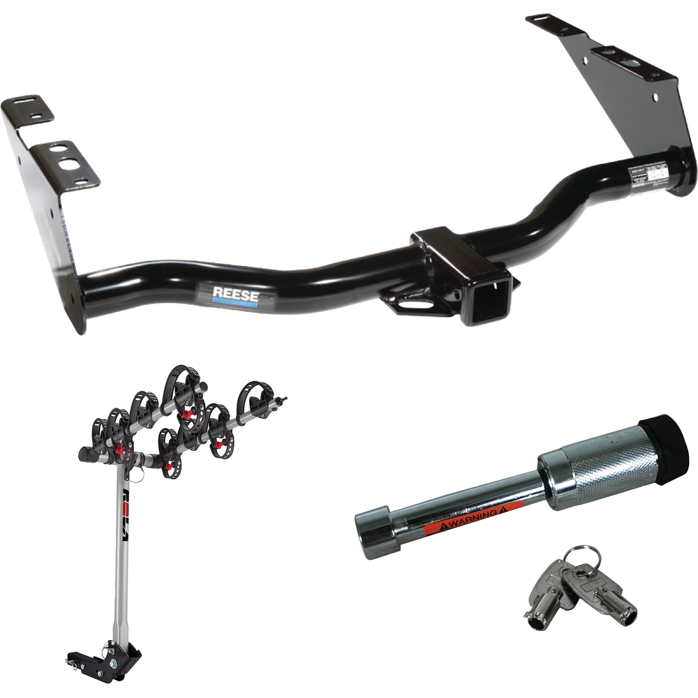 Se adapta al paquete de remolque con enganche para remolque Dodge Caravan 2004-2007 con soporte para 4 bicicletas + bloqueo de enganche (excluye: con modelos con asientos Stow &amp; Go) de Reese Towpower