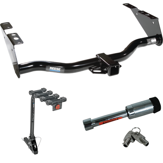 Se adapta al paquete de enganche de remolque Plymouth Voyager 1996-2000 con portabicicletas para 4 bicicletas + bloqueo de enganche de Reese Towpower