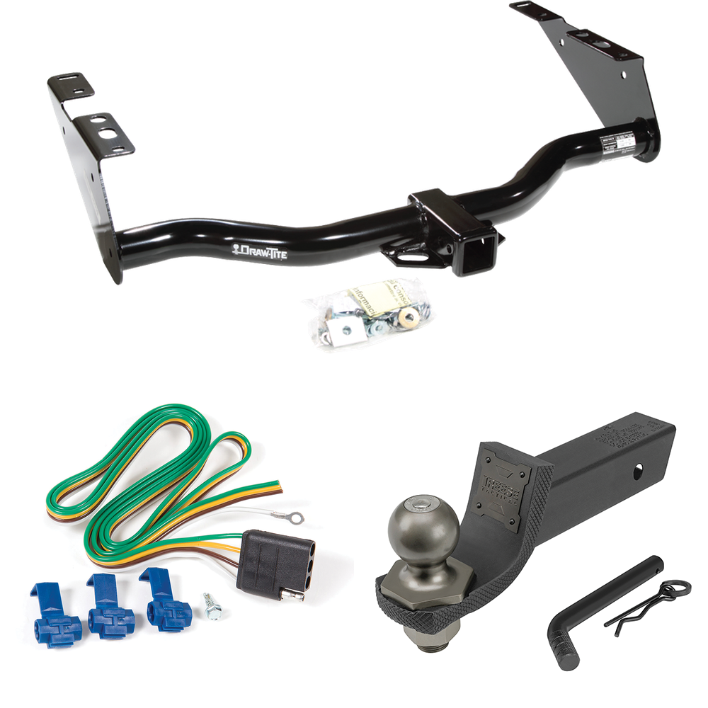 Se adapta al paquete de remolque con enganche para remolque Chrysler Town &amp; Country 2004-2007 con 4 cables planos + kit de inicio táctico Interlock con caída de 2" y bola de 2" (excluye: modelos con asientos Stow &amp; Go) de Draw-Tite