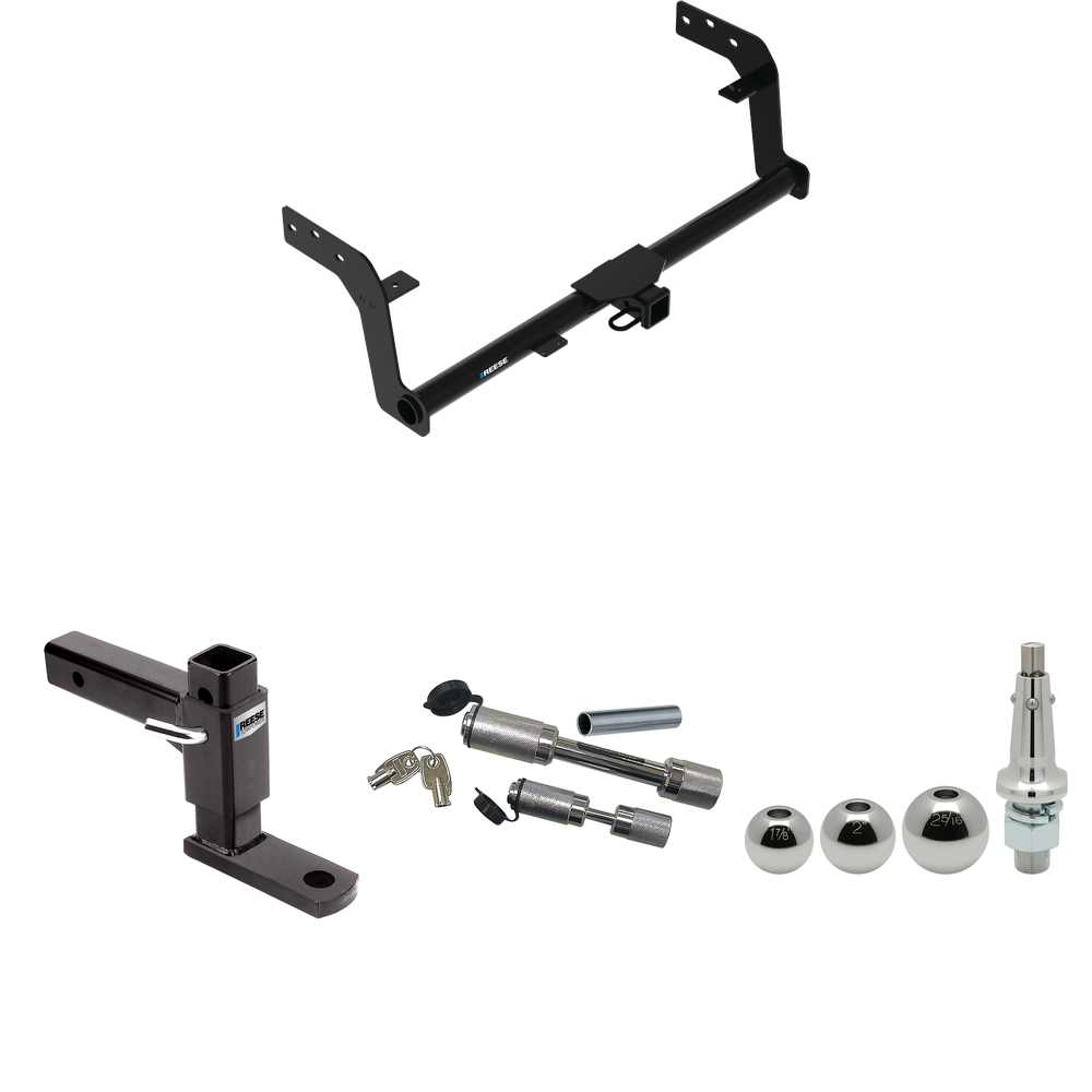 Se adapta al paquete de remolque con enganche para remolque Genesis GV70 2022-2023 con soporte de bola de elevación ajustable + enganche doble y cerraduras Copler + bolas intercambiables de 1-7/8" y 2" y 2-5/16" de Reese Towpower