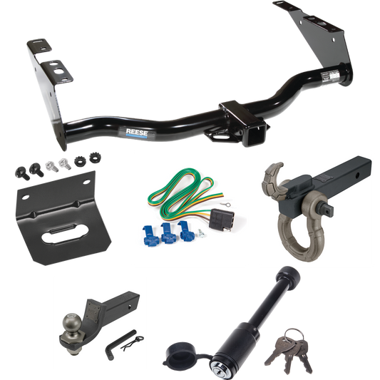 Fits 2004-2007 Dodge Grand Caravan Trailer Hitch Tow PKG w/ 4-Flat Wiring + Interlock Tactical Starter Kit w/ 2" Drop & 2" Ball + Tactical Hook & Shackle Mount + Tactical Dogbone Lock + Wiring Bracket (Excludes: w/Stow & Go Seats Models) By Reese Tow