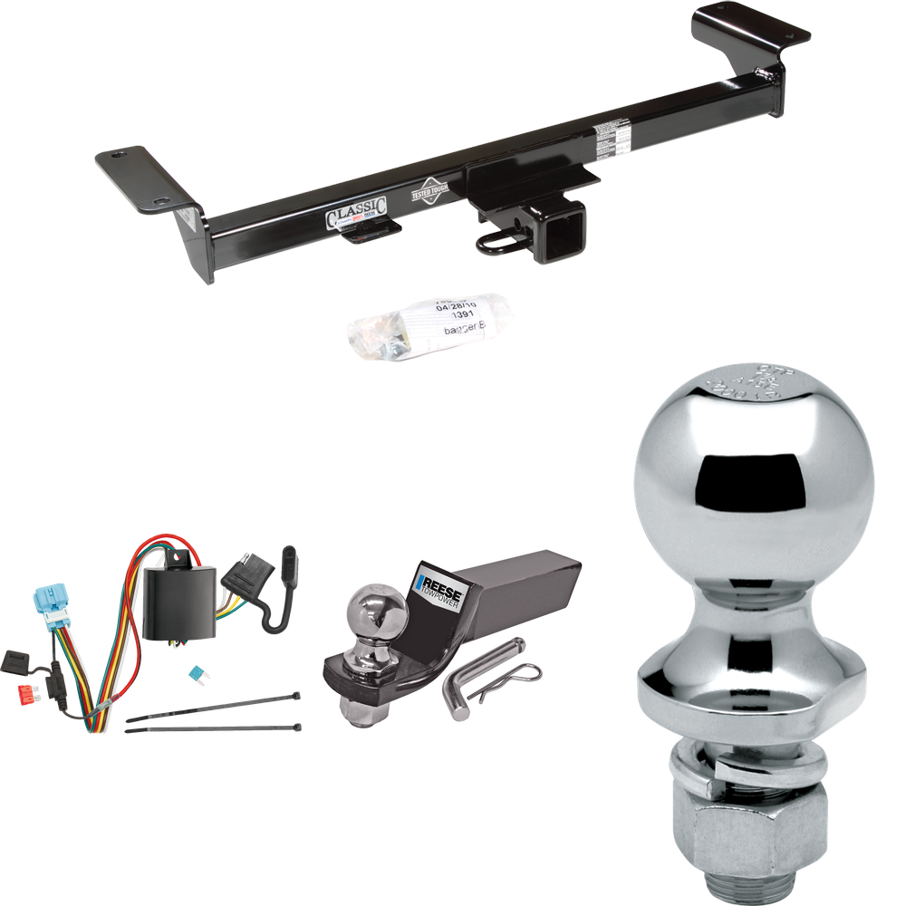 Fits 2007-2009 Acura RDX Trailer Hitch Tow PKG w/ 4-Flat Wiring + Starter Kit Ball Mount w/ 2" Drop & 2" Ball + 1-7/8" Ball By Draw-Tite