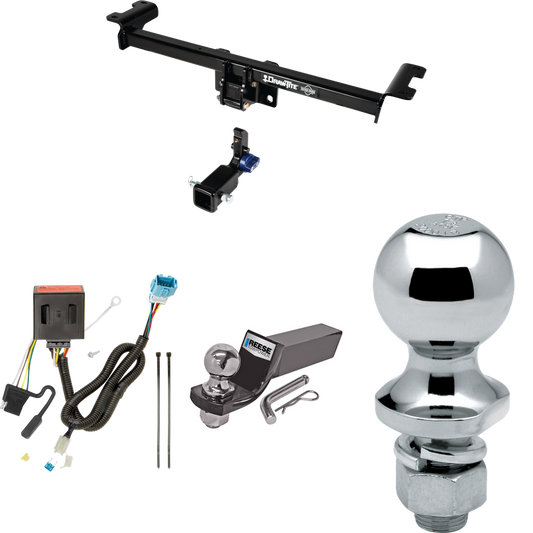 Fits 2013-2018 Acura RDX Trailer Hitch Tow PKG w/ 4-Flat Wiring + Starter Kit Ball Mount w/ 2" Drop & 2" Ball + 1-7/8" Ball By Draw-Tite