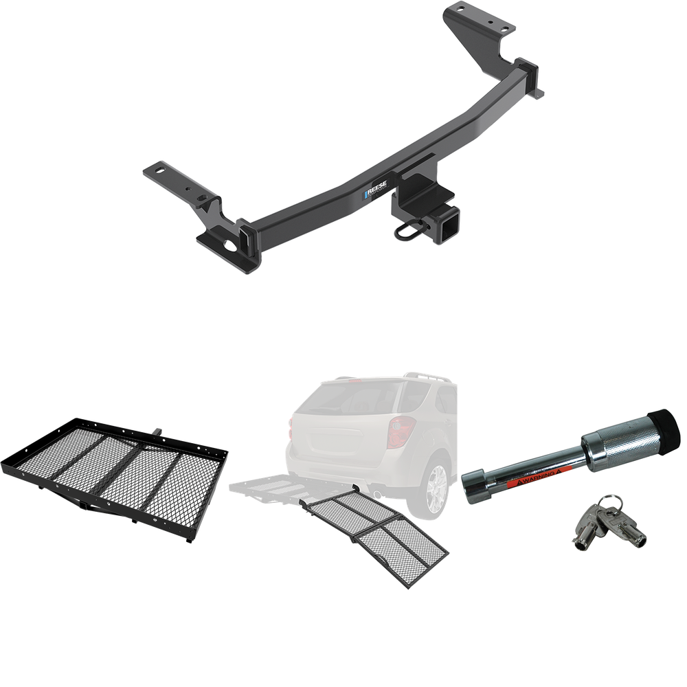 Fits 2017-2023 Mazda CX-5 Trailer Hitch Tow PKG w/ Cargo Carrier + Bi-Fold Ramp + Hitch Lock (Excludes: Diesel Engine Models) By Reese Towpower