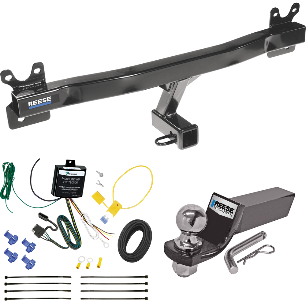 Se adapta al paquete de enganche de remolque Volvo V60 2015-2017 con cableado plano de 4 + kit de montaje de bola de inicio con caída de 2" y bola de 2" (para modelos (aplicación a partir de 2015-1/2)) de Reese Towpower