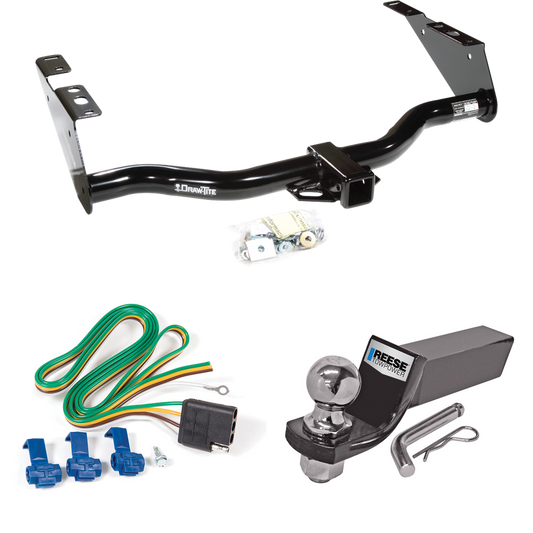 Fits 2004-2007 Chrysler Town & Country Trailer Hitch Tow PKG w/ 4-Flat Wiring + Starter Kit Ball Mount w/ 2" Drop & 2" Ball (Excludes: w/Stow & Go Seats Models) By Draw-Tite