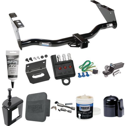 Fits 2004-2007 Dodge Grand Caravan Trailer Hitch Tow PKG w/ 4-Flat Wiring + Starter Kit Ball Mount w/ 2" Drop & 2" Ball + 1-7/8" Ball + Wiring Bracket + Dual Hitch & Coupler Locks + Hitch Cover + Wiring Tester + Ball Lube + Electric Grease + Ball Wre