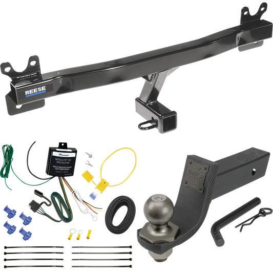 Fits 2008-2010 Volvo V70 Trailer Hitch Tow PKG w/ 4-Flat Wiring + Interlock Tactical Starter Kit w/ 3-1/4" Drop & 2" Ball (For Wagon Models) By Reese Towpower