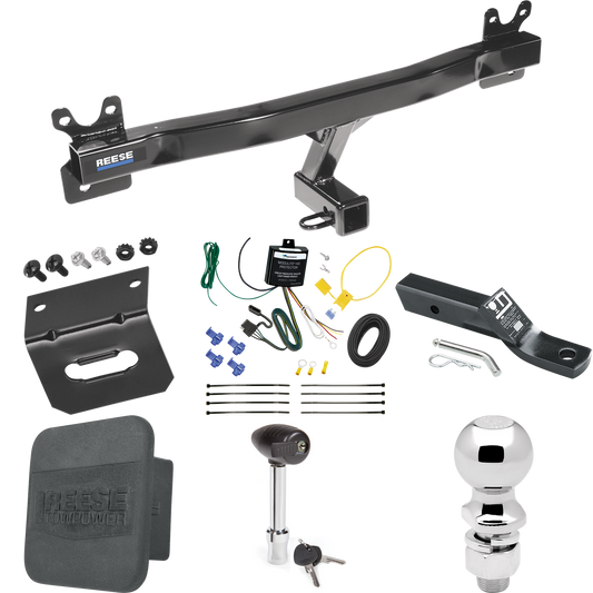 Fits 2008-2010 Volvo V70 Trailer Hitch Tow PKG w/ 4-Flat Wiring + Ball Mount w/ 2" Drop + 2-5/16" Ball + Wiring Bracket + Hitch Lock + Hitch Cover (For Wagon Models) By Reese Towpower