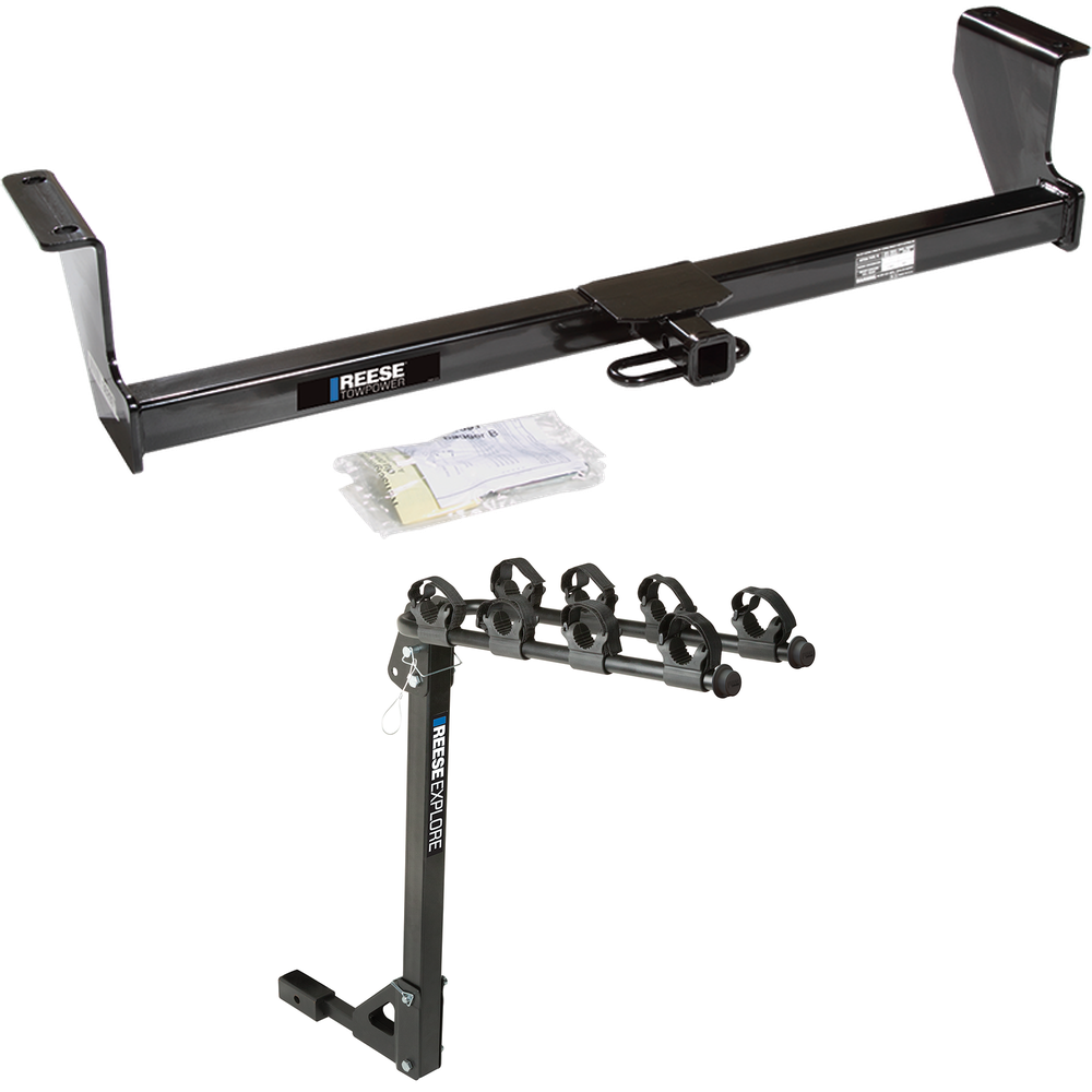 Fits 2001-2009 Volvo S60 Trailer Hitch Tow PKG w/ 4 Bike Carrier Rack (For Sedan Models) By Reese Towpower