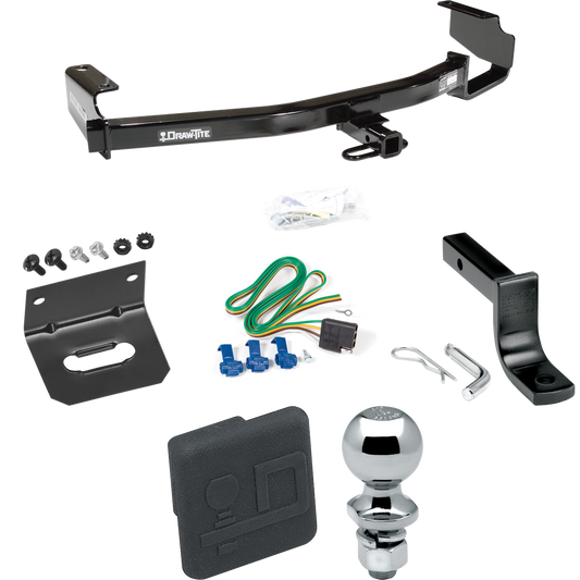 Fits 2004-2007 Chrysler Town & Country Trailer Hitch Tow PKG w/ 4-Flat Wiring Harness + Draw-Bar + 2" Ball + Wiring Bracket + Hitch Cover (Excludes: w/Stow & Go Seats Models) By Draw-Tite