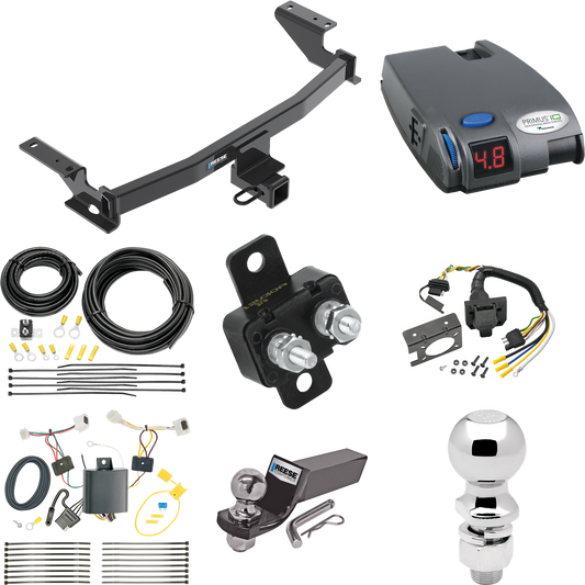 Fits 2017-2021 Mazda CX-5 Trailer Hitch Tow PKG w/ Tekonsha Primus IQ Brake Control + 7-Way RV Wiring + 2" & 2-5/16" Ball & Drop Mount (Excludes: Diesel Engine Models) By Reese Towpower