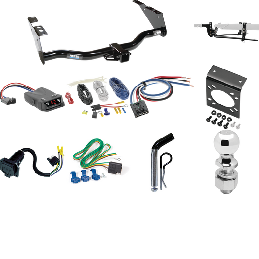 Fits 2004-2007 Dodge Caravan Trailer Hitch Tow PKG w/ 6K Round Bar Weight Distribution Hitch w/ 2-5/16" Ball + 2" Ball + Pin/Clip + Tekonsha Brakeman IV Brake Control + Generic BC Wiring Adapter + 7-Way RV Wiring (Excludes: w/Stow & Go Seats Models)