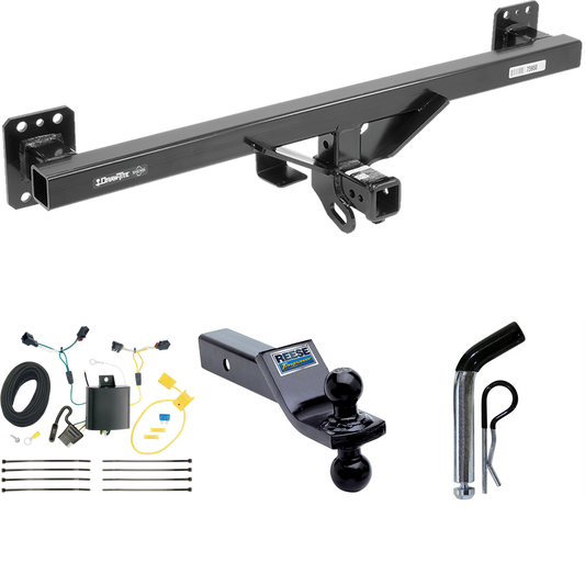 Fits 2011-2017 Volkswagen Touareg Trailer Hitch Tow PKG w/ 4-Flat Wiring + Dual Ball Ball Mount 1-7/8" & 2" Trailer Balls + Pin/Clip By Draw-Tite