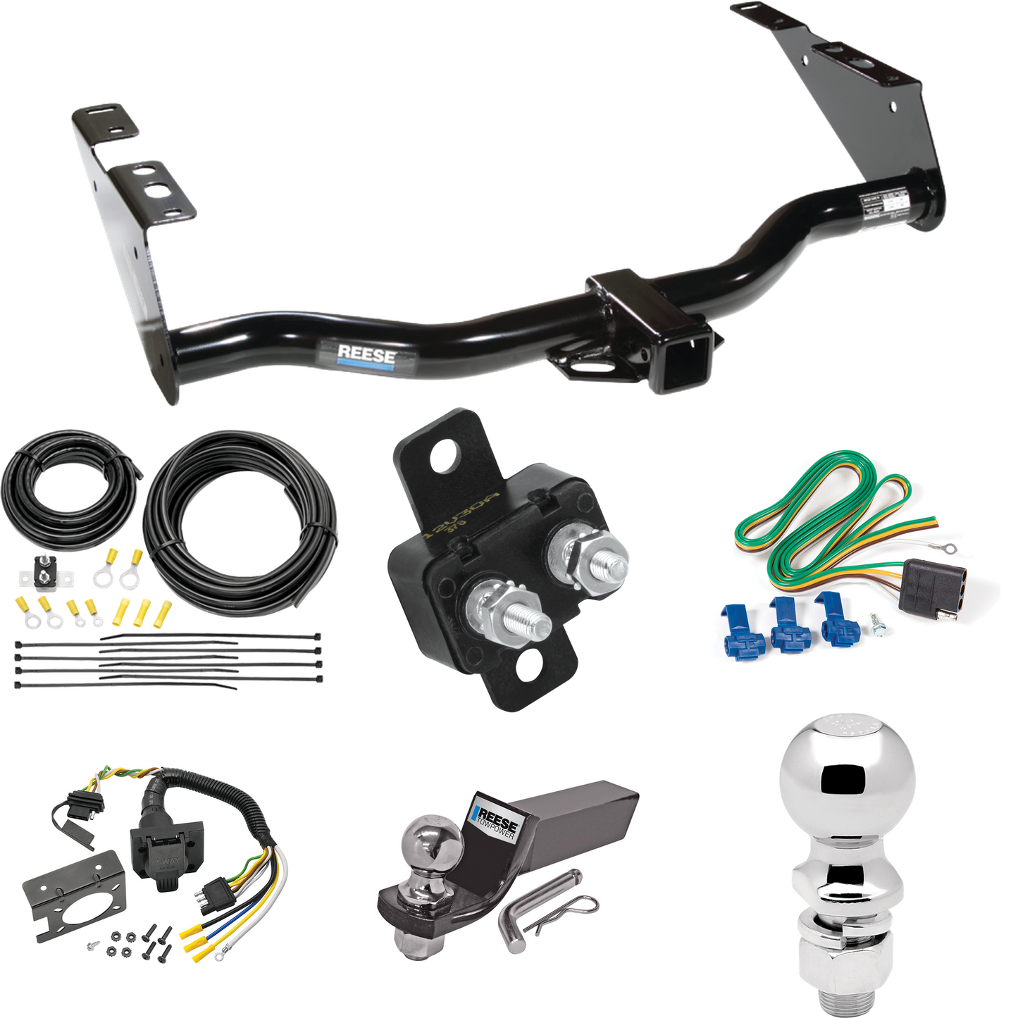 Fits 2004-2007 Chrysler Town & Country Trailer Hitch Tow PKG w/ 7-Way RV Wiring + 2" & 2-5/16" Ball + Drop Mount (Excludes: w/Stow & Go Seats Models) By Reese Towpower