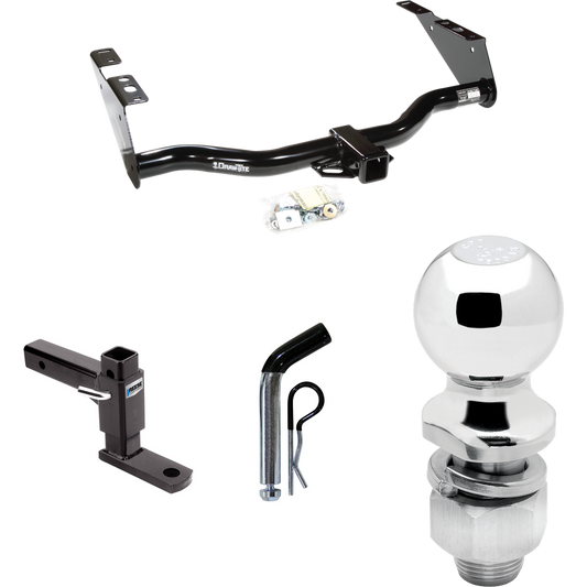 Fits 1996-2003 Dodge Grand Caravan Trailer Hitch Tow PKG w/ Adjustable Drop Rise Ball Mount + Pin/Clip + 2" Ball By Draw-Tite