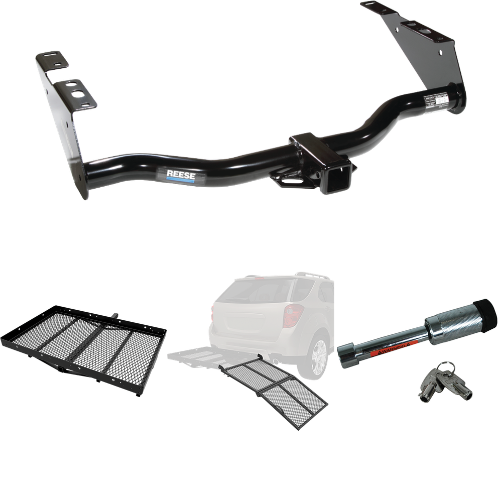 Fits 1996-2003 Chrysler Town & Country Trailer Hitch Tow PKG w/ Cargo Carrier + Bi-Fold Ramp + Hitch Lock By Reese Towpower