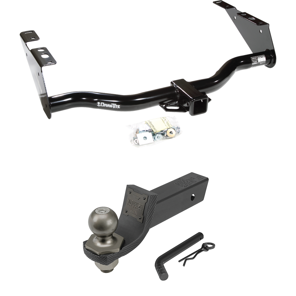 Fits 2004-2007 Dodge Caravan Trailer Hitch Tow PKG + Interlock Tactical Starter Kit w/ 2" Drop & 2" Ball (Excludes: w/Stow & Go Seats Models) By Draw-Tite