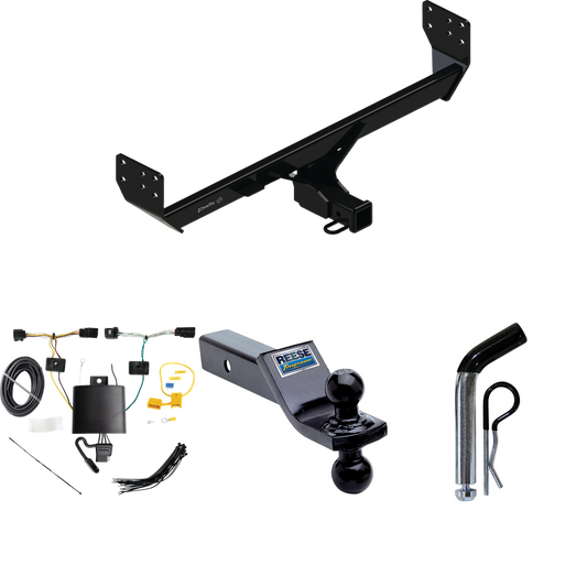 Fits 2021-2023 Genesis GV80 Trailer Hitch Tow PKG w/ 4-Flat Wiring + Dual Ball Ball Mount 1-7/8" & 2" Trailer Balls + Pin/Clip By Draw-Tite