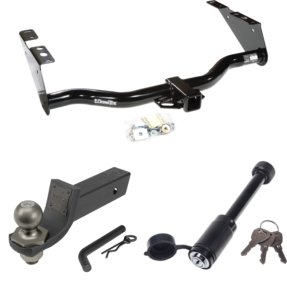 Fits 2001-2003 Chrysler Voyager Trailer Hitch Tow PKG + Interlock Tactical Starter Kit w/ 2" Drop & 2" Ball + Tactical Dogbone Lock By Draw-Tite