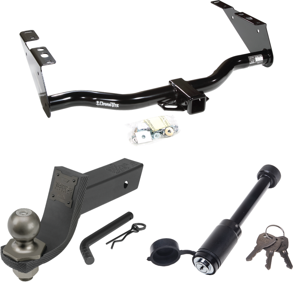 Se adapta al paquete de enganche de remolque Plymouth Voyager 1996-2000 + kit de inicio táctico Interlock con caída de 3-1/4" y bola de 2" + bloqueo táctico de hueso de perro de Draw-Tite